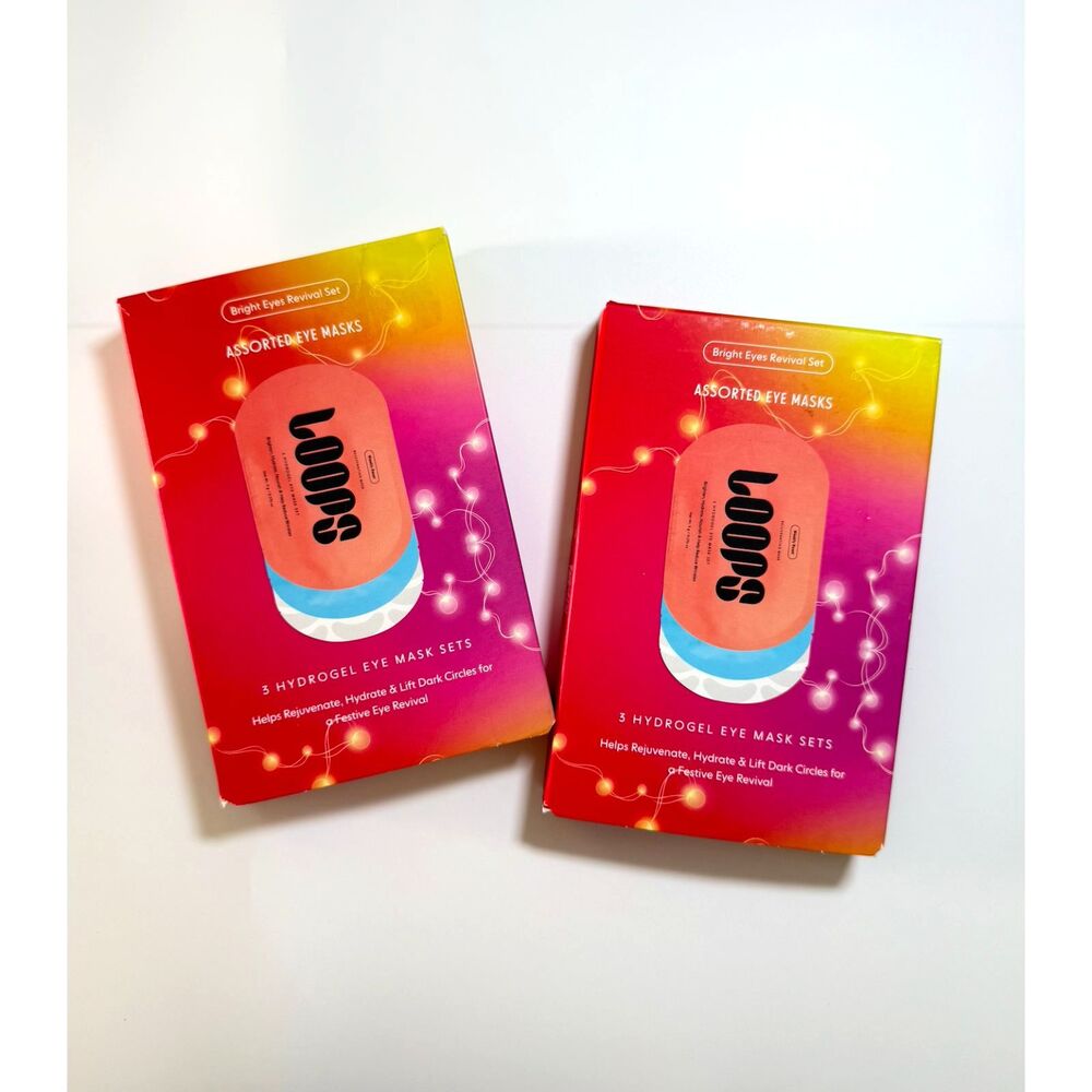 LOOPS Bright Eyes Revival Set 3 Pack Eye Masks Set of 2 NEW Skincare